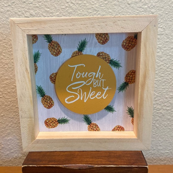 Pineapple Sign For Tier Tray, Tabletop, Shelf or Wall, Tough But Sweet Pineapple - Picture 1 of 13